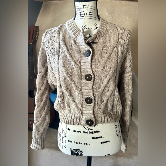 Free People Bonfire Cable Knit Cardi Sweater - Picture 4 of 9